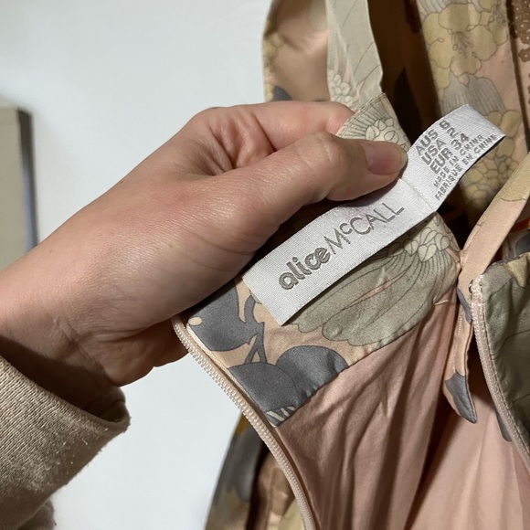 Alice McCall Easy on the Eyes Jumpsuit Floral Pastel Silk Draped Bow Cut Out - Picture 10 of 13